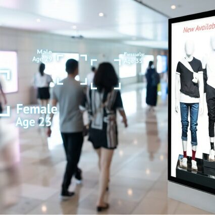 Digital signs in a shopping mall